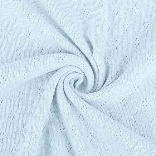 light blue pointelle jersey fabric with tiny holes fabric for vest