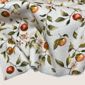 Fine Rib Knit Jersey Fabric - Mini Apples