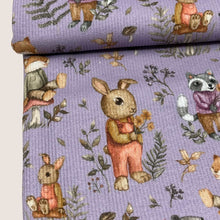 Load image into Gallery viewer, Fine Rib Knit Jersey Fabric - Forest Friends
