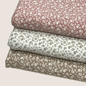 Cotton Jersey Fabric - Millefleur Taupe
