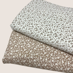 Cotton Jersey Fabric - Millefleur Taupe