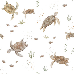 Cotton Jersey Fabric - Turtles by Autumn River Studio