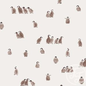 Cotton Jersey Fabric - PENGUINS by Family Fabrics