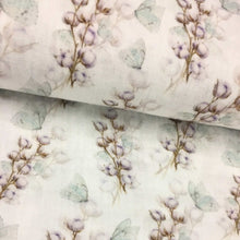 Load image into Gallery viewer, patterned double gauze fabric butterfly and cotton buds muslin fabric uk

