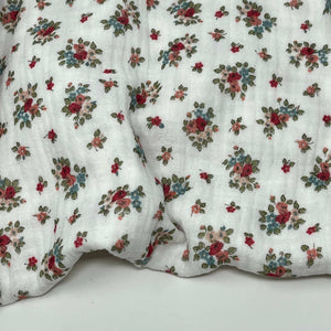 organic cotton muslin fabric small flowers double gauze fabric organic gots