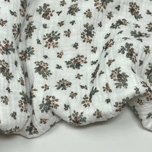 Load image into Gallery viewer, Organic Muslin Fabric / Double Gauze Fabric - Mini Flowers Blue
