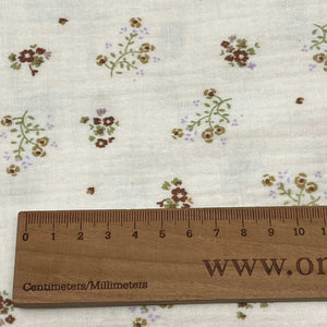 organic cotton muslin fabric small flowers double gauze fabric organic gots