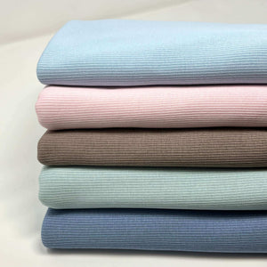 Fine Rib Knit Jersey Fabric - Baby Blue