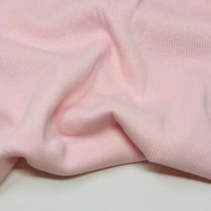 Fine Rib Knit Jersey Fabric - Baby Pink