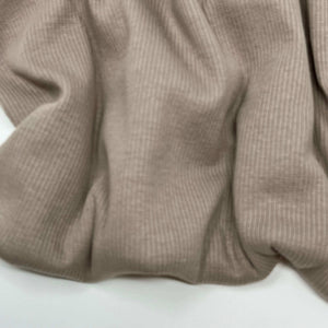 Fine Rib Knit Jersey Fabric - Mocha