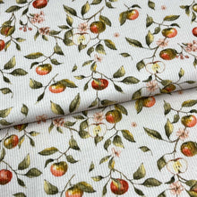 Load image into Gallery viewer, Fine Rib Knit Jersey Fabric - Mini Apples
