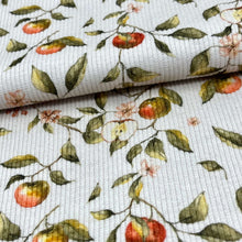 Load image into Gallery viewer, Fine Rib Knit Jersey Fabric - Mini Apples
