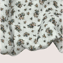 Load image into Gallery viewer, Organic Muslin Fabric / Double Gauze Fabric - Mini Flowers Blue
