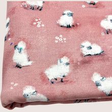 Load image into Gallery viewer, Cotton Jersey Fabric - Cute Sheep Pink
