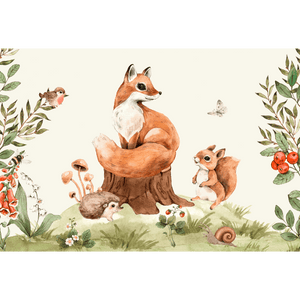 Premium Cotton Panel - Forest Fox