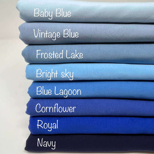 plain jersey fabric blue jersey fabric UK blue shades plain jersey solid jersey fabric blue UK