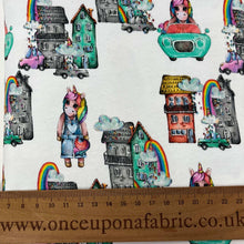 Load image into Gallery viewer, rainbow unicorn jersey fabric uk
