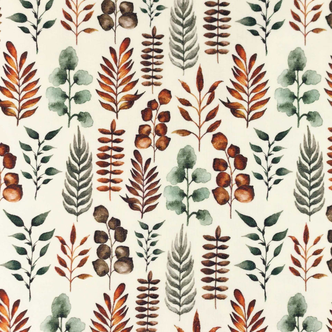 Cotton Jersey Fabric - Autumn Leaves