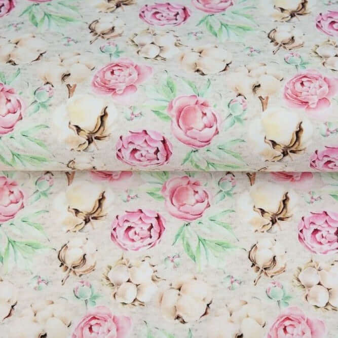 peonies jersey fabric floral jersey fabric cotton buds jersey